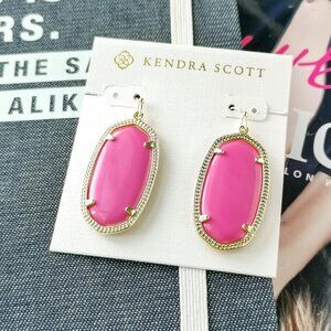 New Gold kendra scott Elle Drop Earrings Magenta Magnesite